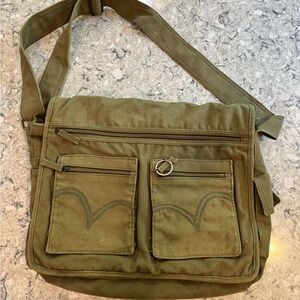 Levi's Olive Green Men's Messenger Bag Y2K